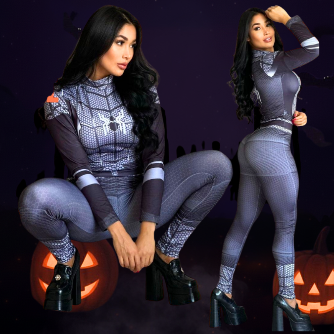 Nuevo Enterizo Super Heroína Vive Halloween como una Estrella con 50% OFF