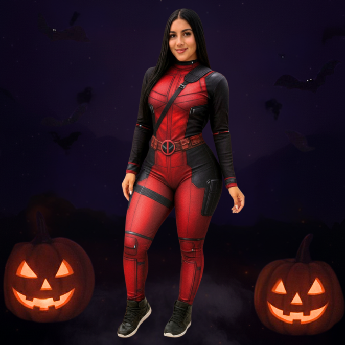 Nuevo Enterizo Super Heroína Vive Halloween como una Estrella con 50% OFF