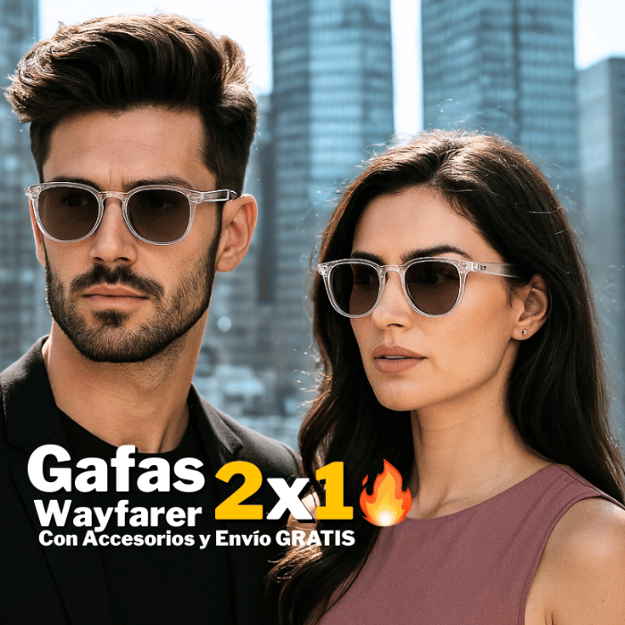 2x1 Gafas Unisex Clear Wayfarer + 50% OFF | Estuche, Paño y Antiempañante GRATIS🔥
