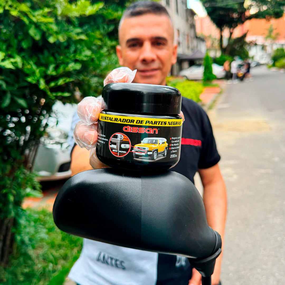 Kit Restaurador de Partes Negras, Tu carro no tiene por qué verse viejo Hoy 50%OFF + Silicona filtro UV GRATIS