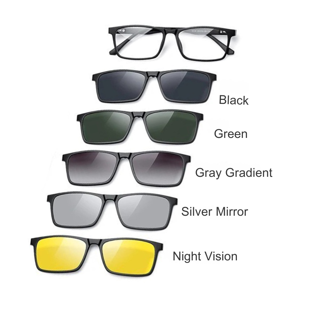 Gafas Unisex VisionFlex 6 en 1 - 6 lentes magnéticos intercambiables por el precio de 1 todo con 50%OFF