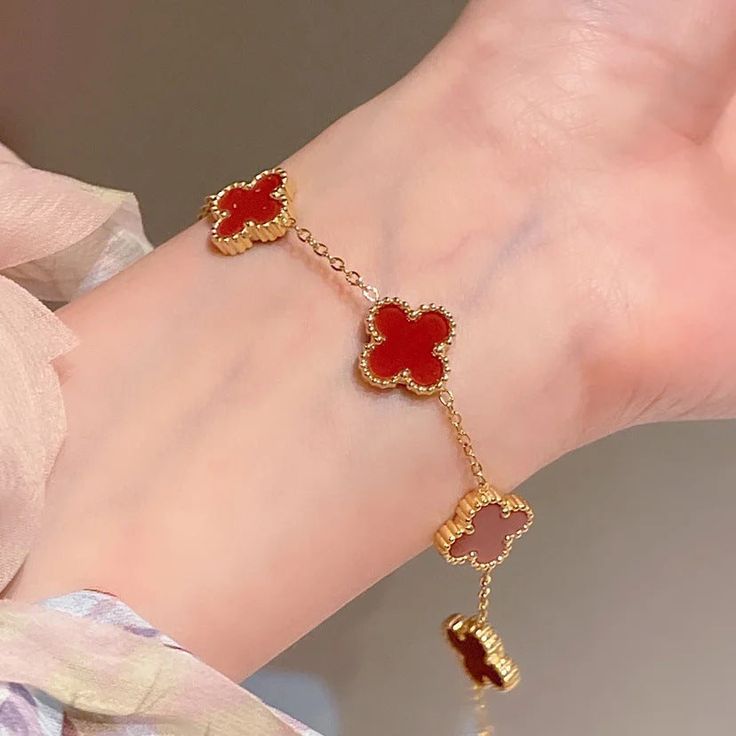 Set de 2 Pulseras Clover Glow® Con Baño de Oro 24K -40%OFF