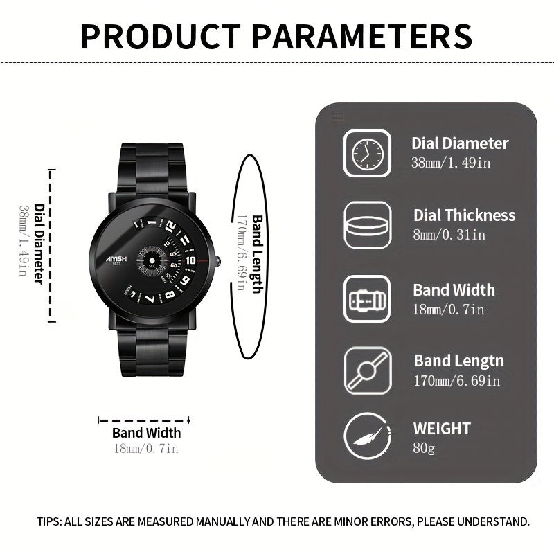 Reloj Aiyishi 360° Metalico Negro 50%OFF + Envío Gratis🔥