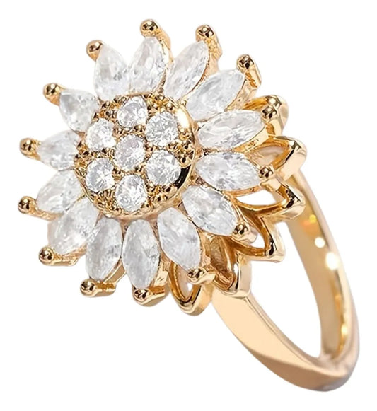 Anillo Giratorio Luz de Sol con baño de Oro 24K ¡30% OFF + Estuche de Lujo y Envío GRATIS!