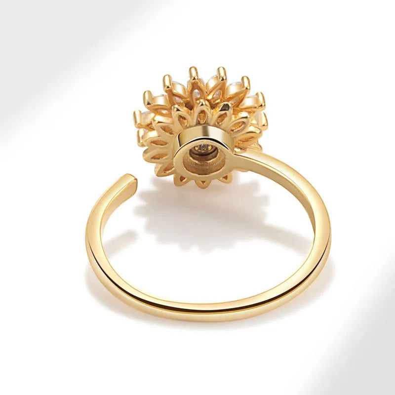 Anillo Giratorio Luz de Sol con baño de Oro 24K ¡30% OFF + Estuche de Lujo y Envío GRATIS!