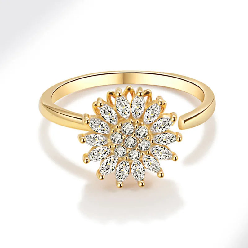 Anillo Giratorio Luz de Sol con baño de Oro 24K ¡30% OFF + Estuche de Lujo y Envío GRATIS!