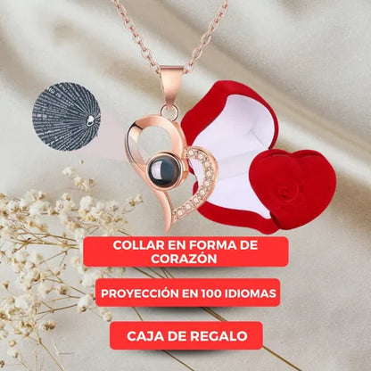 Collar para Mamá Te Amo en 100 Idiomas con Baño de oro 24K +Caja de Lujo + Envío GRATIS