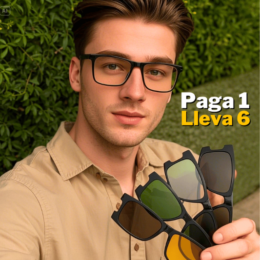 Gafas Unisex VisionFlex 6 en 1 - 6 lentes magnéticos intercambiables por el precio de 1 todo con 50%OFF