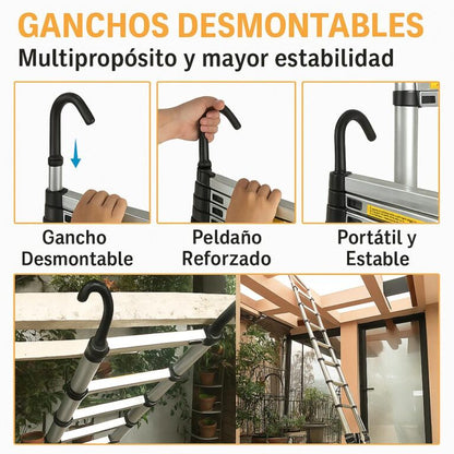 Nueva Escalera Telescopica en Aluminio + 50% OFF + Envío GRATIS🔥